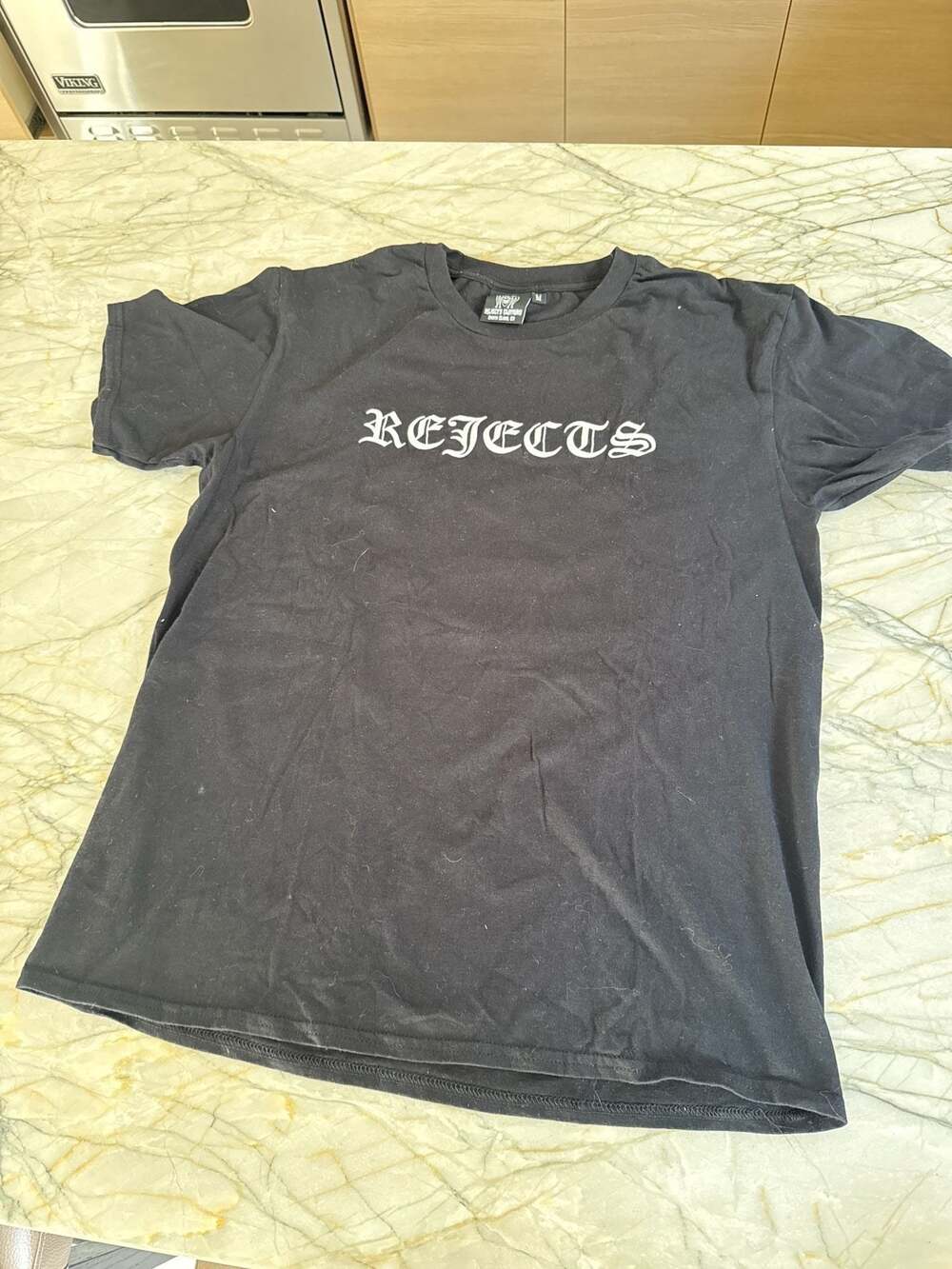 Rejects Clothing Gothic Script Jester Graphic Bla… - image 1